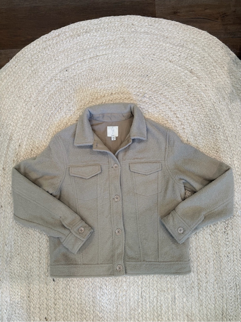 Joie Gray Teddy Jacket with Button Front